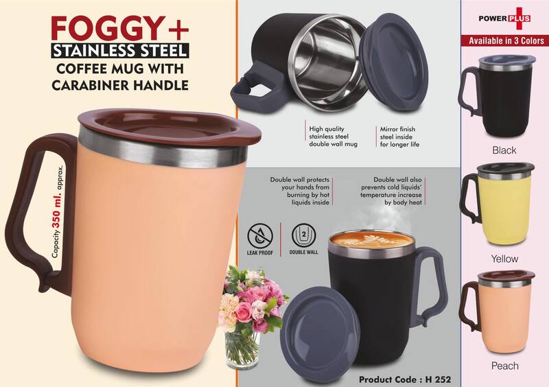 Foggy+ Stainless Steel coffee mug with Carabiner Handle Foggy+ Stainless Steel coffee mug with Carabiner Handle