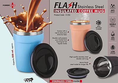 Flash Insulated : Stainless Steel Coffee mug with temperature retention | Leak Proof