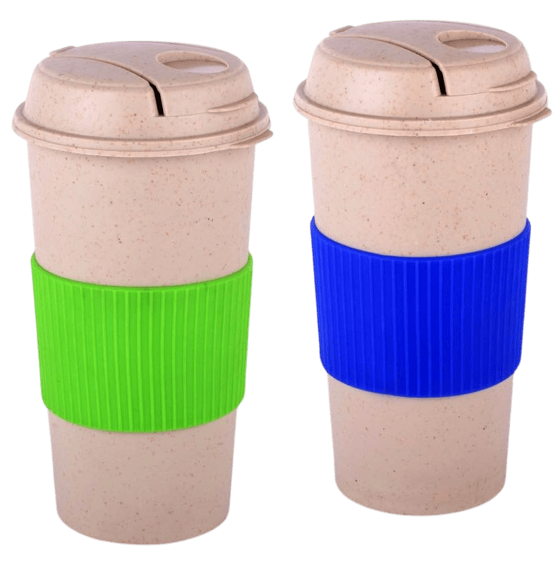 Tall Bamboo Coffee mug: Eco friendly mug with flip top Lid and Anti-Scald sleeve Tall Bamboo Coffee mug: Eco friendly mug with flip top Lid and Anti-Scald sleeve