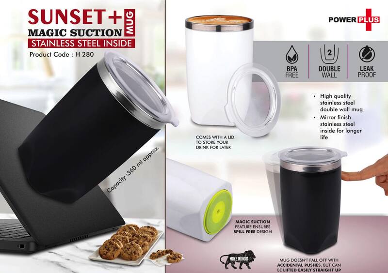 Sunset+ : Magic Suction Mug with Stainless Steel inside Sunset+ : Magic Suction Mug with Stainless Steel inside