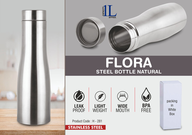 Flora Steel single wall bottle Natural Flora Steel single wall bottle Natural