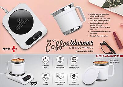 Set of Coffee warmer & SS Mug with Lid