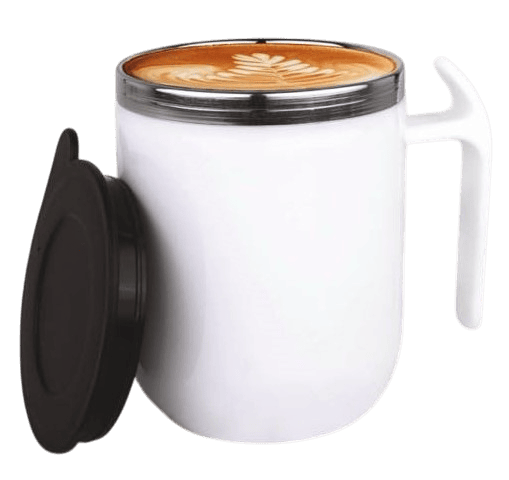 Noble: Mid Size Stainless Steel Double wall Coffee mug with Pointy handle Noble: Mid Size Stainless Steel Double wall Coffee mug with Pointy handle