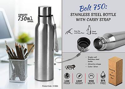 Bolt 750: Stainless steel single wall bottle
