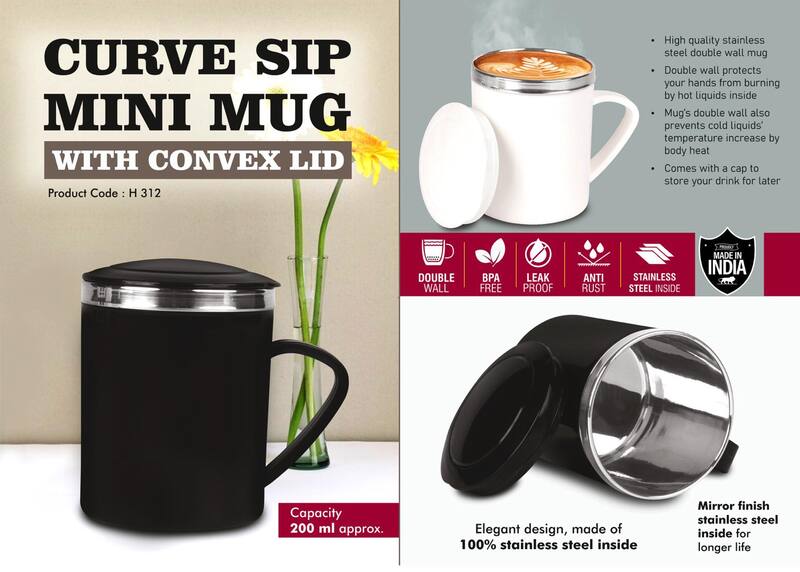 CurveSip Mini Steel mug with Convex Lid CurveSip Mini Steel mug with Convex Lid