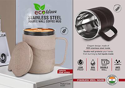 EcoWave: Stainless Steel Double wall Coffee mug