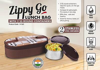 Zippy Go: Lunch bag with 2 SS round containers