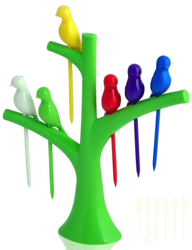 Birdies on a tree fruit fork set Birdies on a tree fruit fork set