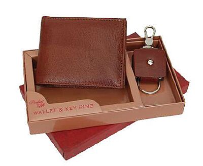 PURE LEATHER WALLET AND KEY CHAIN SET