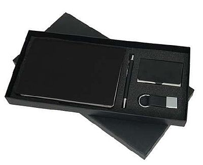 4 IN 1. A5 NOTEBOOK- PENCARD HOLDER- KEY CHAIN SET