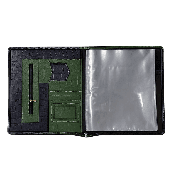Croc-Textured PU Leather Document Folder