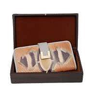 GENUINE LEATHER LADIES SERPENT WALLET WOODEN BO