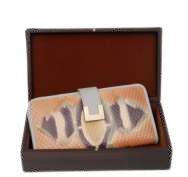 GENUINE LEATHER LADIES SERPENT WALLET WOODEN BO