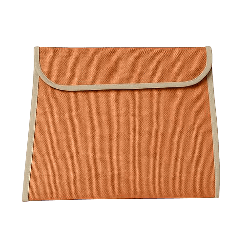 Elegant Natural Jute Folder with Blue Floral Design 1