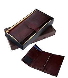 BROWN NDM LEATHER TICKET FOLDER 3 FOLD BROWN NDM LEATHER TICKET FOLDER 3 FOLD