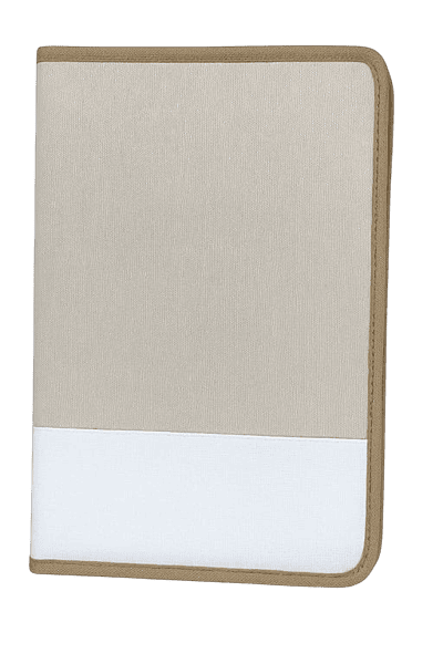 Jute and Canvas Executive Folder with Zipper