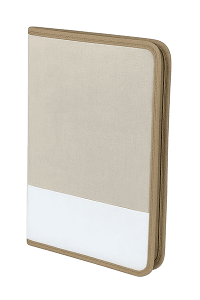 Jute and Canvas Executive Folder with Zipper