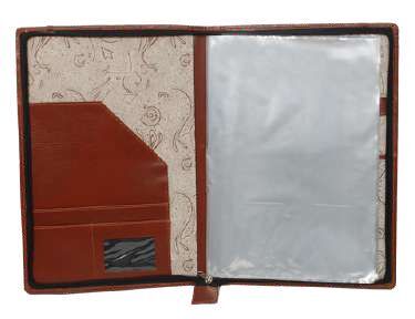 LEATHERITE TAN DOCUMENT LEAVES FOLDER