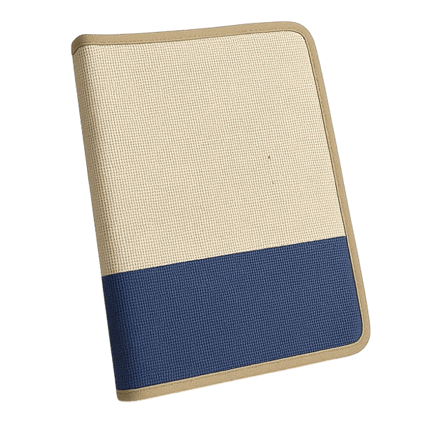 Natural Jute Document Folder with Zipper Closure