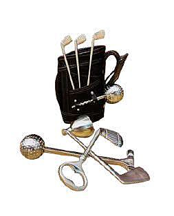 LEATHER GOLF BAR SET