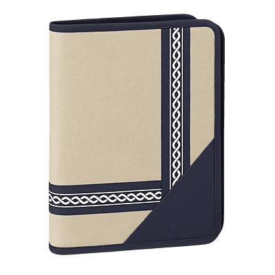 Premium Blue Fabric Folder with Functional Compartments