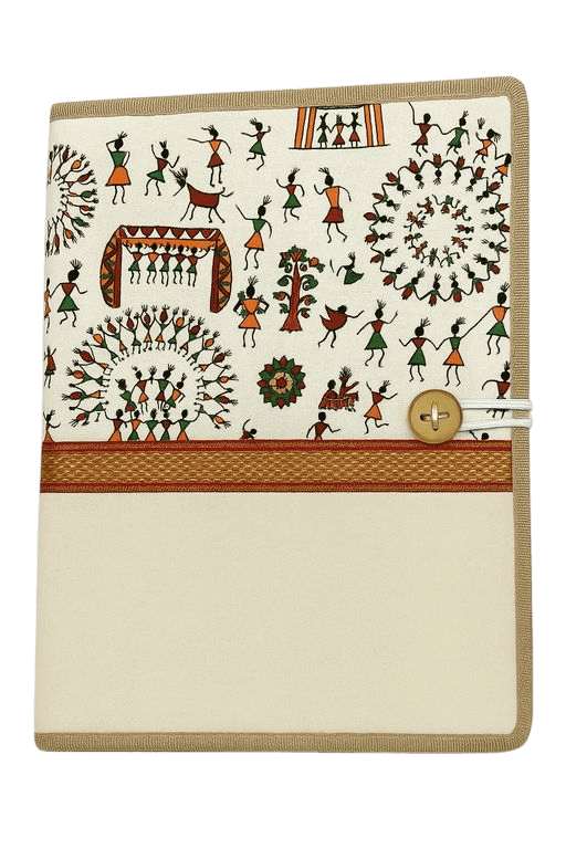 Ethnic Cotton Folder with Warli Art Print