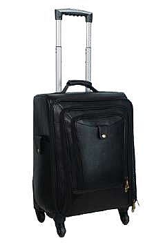 THREE ZIPPER PURE LEATHER TROLLY BAG