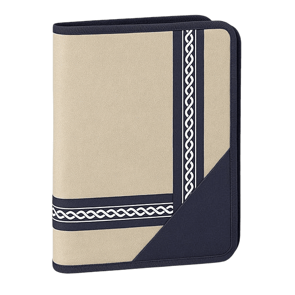 Premium Blue Fabric Folder with Functional Compartments