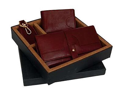 PURE LEATHER 3 IN 1 GIFTS  SET