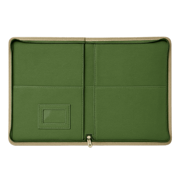 Eco-Friendly Jute Document Folder with Zipper Closure