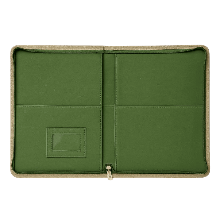 Eco-Friendly Jute Document Folder with Zipper Closure