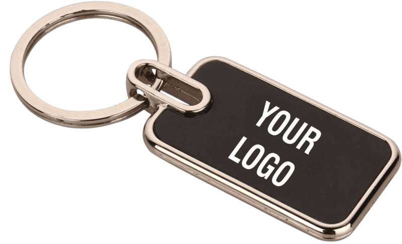 Rectangle metal keychain in Black finish Rectangle metal keychain in Black finish