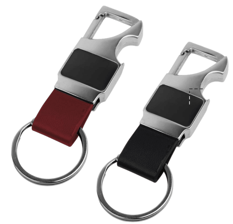 Rectangle hanging metal keychain with Bottle Opener & PU strap Rectangle hanging metal keychain with Bottle Opener & PU strap