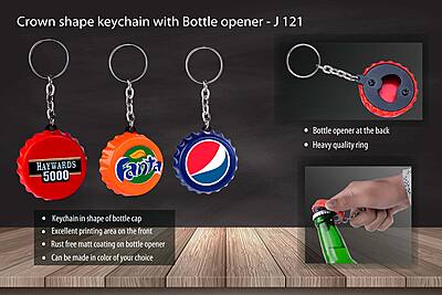 Crown shape keychain with Bottle opener