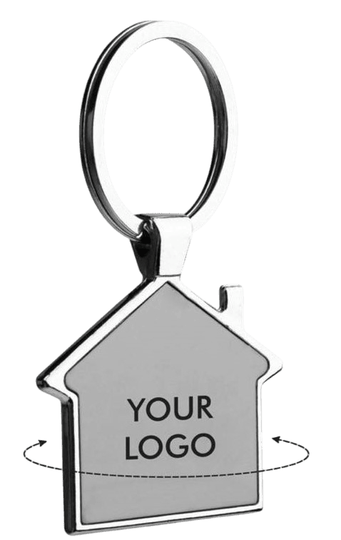 Hut shape metal keychain in Black finish
