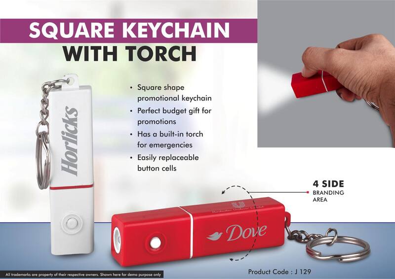 Square Keychain with torch Square Keychain with torch
