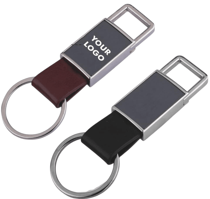 Pull out rectangle metal PU keychain Pull out rectangle metal PU keychain