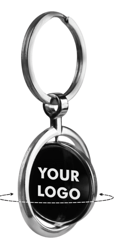 Round Rotating Key chain with Double side Gunmetal plate Round Rotating Key chain with Double side Gunmetal plate