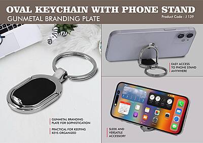 Oval Keychain with Phone stand
