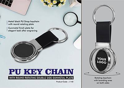 PU Key chain with Round Rotating