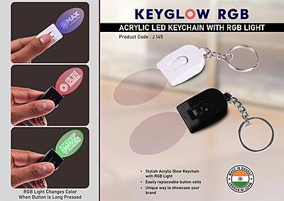 Keyglow RGB: Acrylic LED Keychain with RGB Light – Oval shape