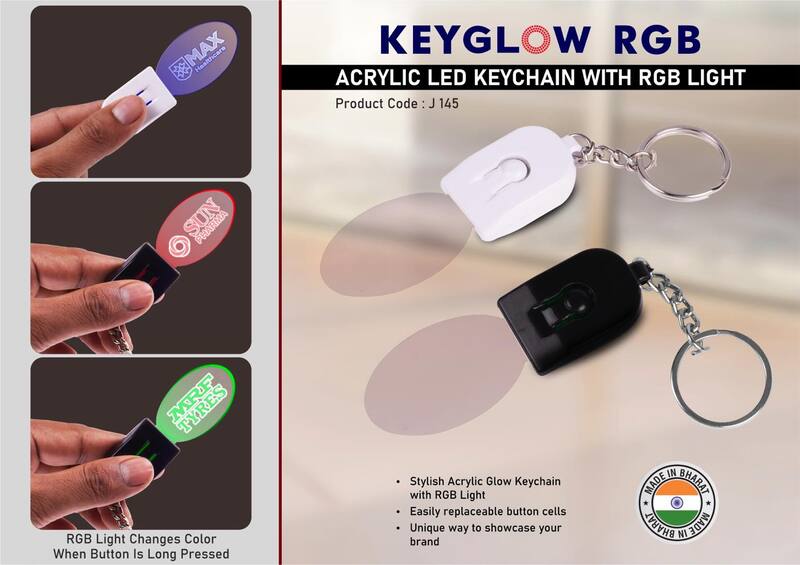 Keyglow RGB: Acrylic LED Keychain with RGB Light – Oval shape Keyglow RGB: Acrylic LED Keychain with RGB Light – Oval shape