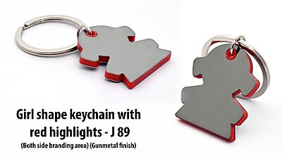 Girl shape keychain with highlights