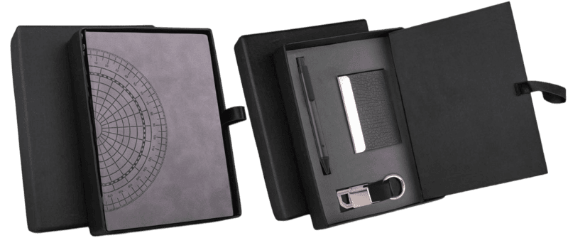 Compact 4 pc Gray gift set: A5 size Notebook Compact 4 pc Gray gift set: A5 size Notebook