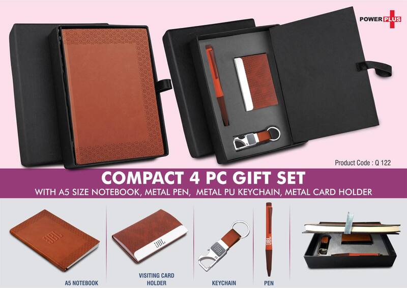 Compact 4 pc Tan gift set: A5 size Notebook Compact 4 pc Tan gift set: A5 size Notebook