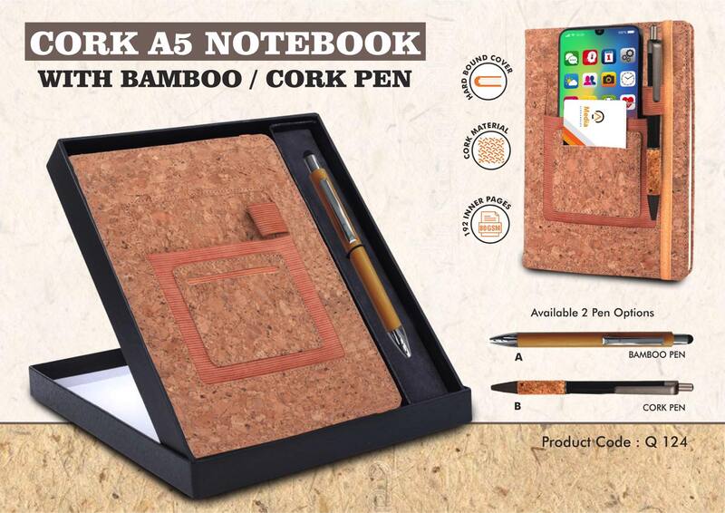 Notebook Gift set Eco: Cork A5 Notebook With Bamboo Notebook Gift set Eco: Cork A5 Notebook With Bamboo