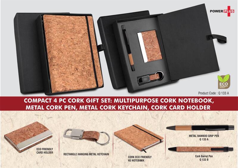 Compact 4 pc Cork gift set: Cork Notebook