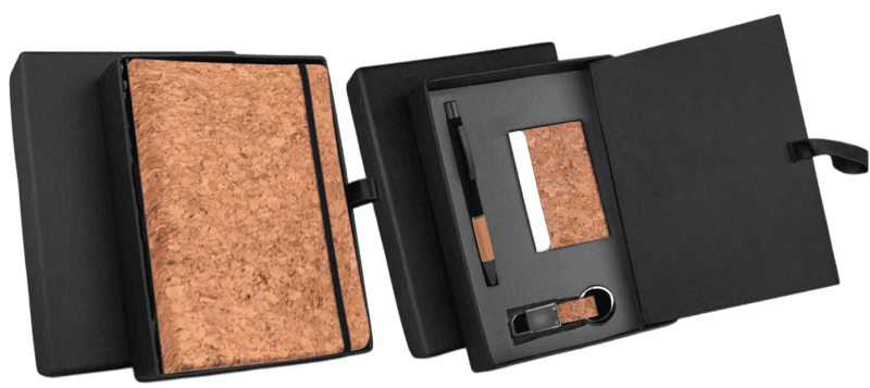 Compact 4 pc Cork gift set: Cork Notebook
