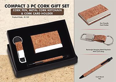 Compact 3 Pc Cork Gift Set:
