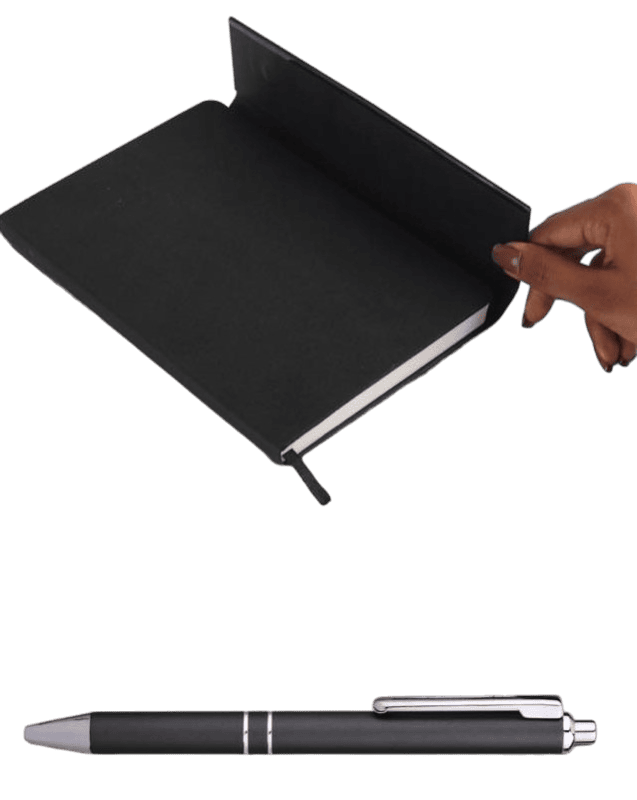 2 in 1 Dark Set: 3 fold Notebook with Metal Pen 2 in 1 Dark Set: 3 fold Notebook with Metal Pen